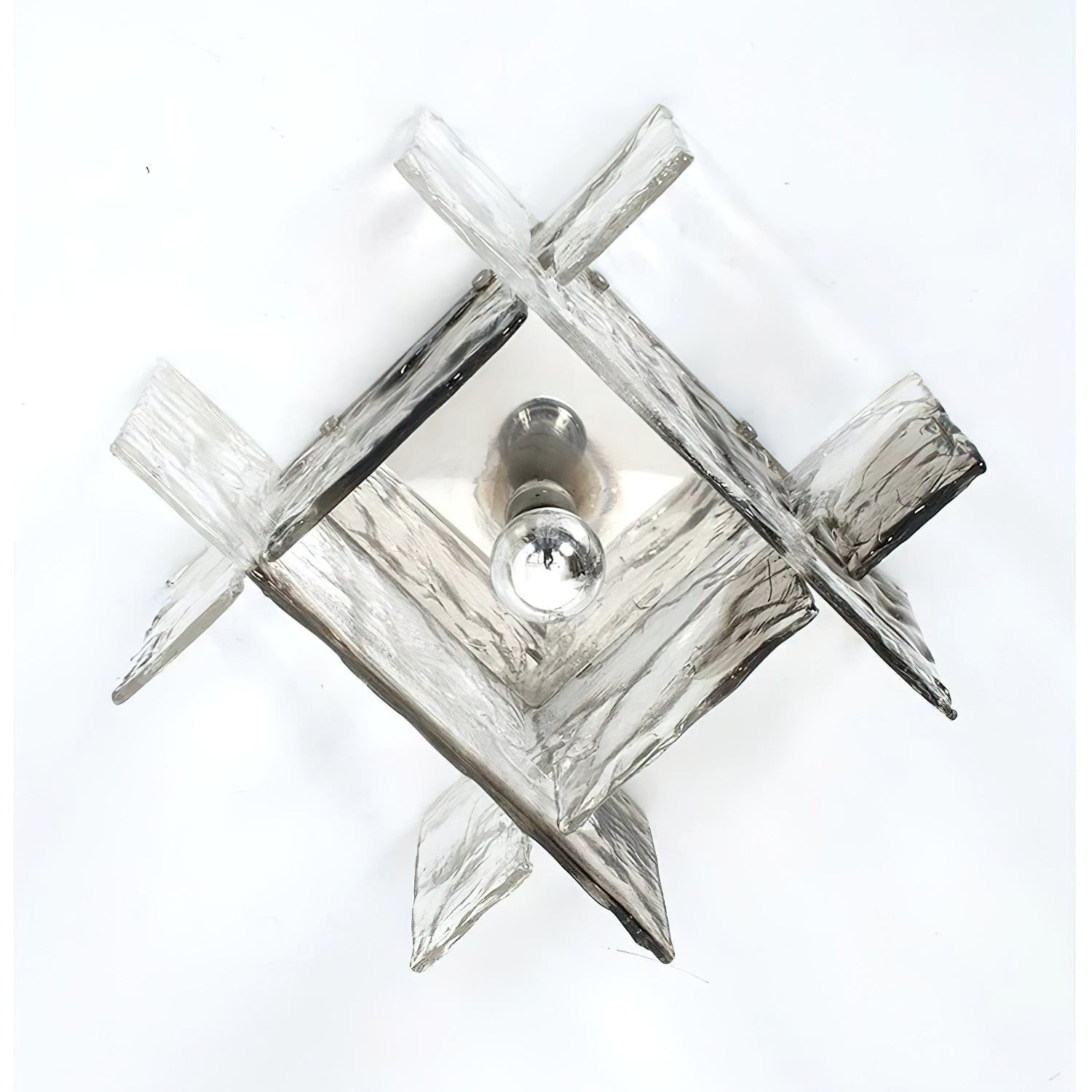 Moderne Plafondlamp met IJseffect Glas – Dimbaar E26/E27 – Ø30cm | Sansoti