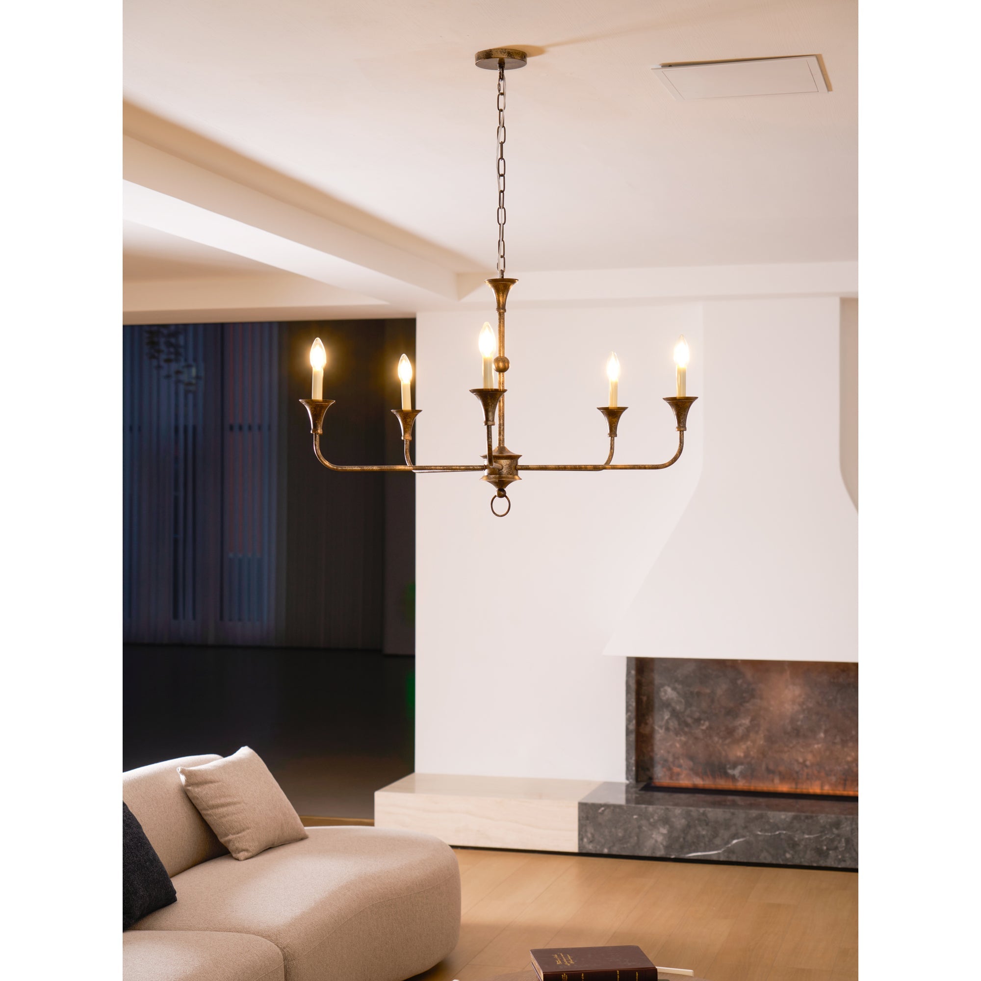 Lampe Bougie Lustre Laiton Métal Or Noir Blanc Nickel Salon Salle à Manger 5 6 Bras Suspension Vintage Lustre Bougies | Restfield