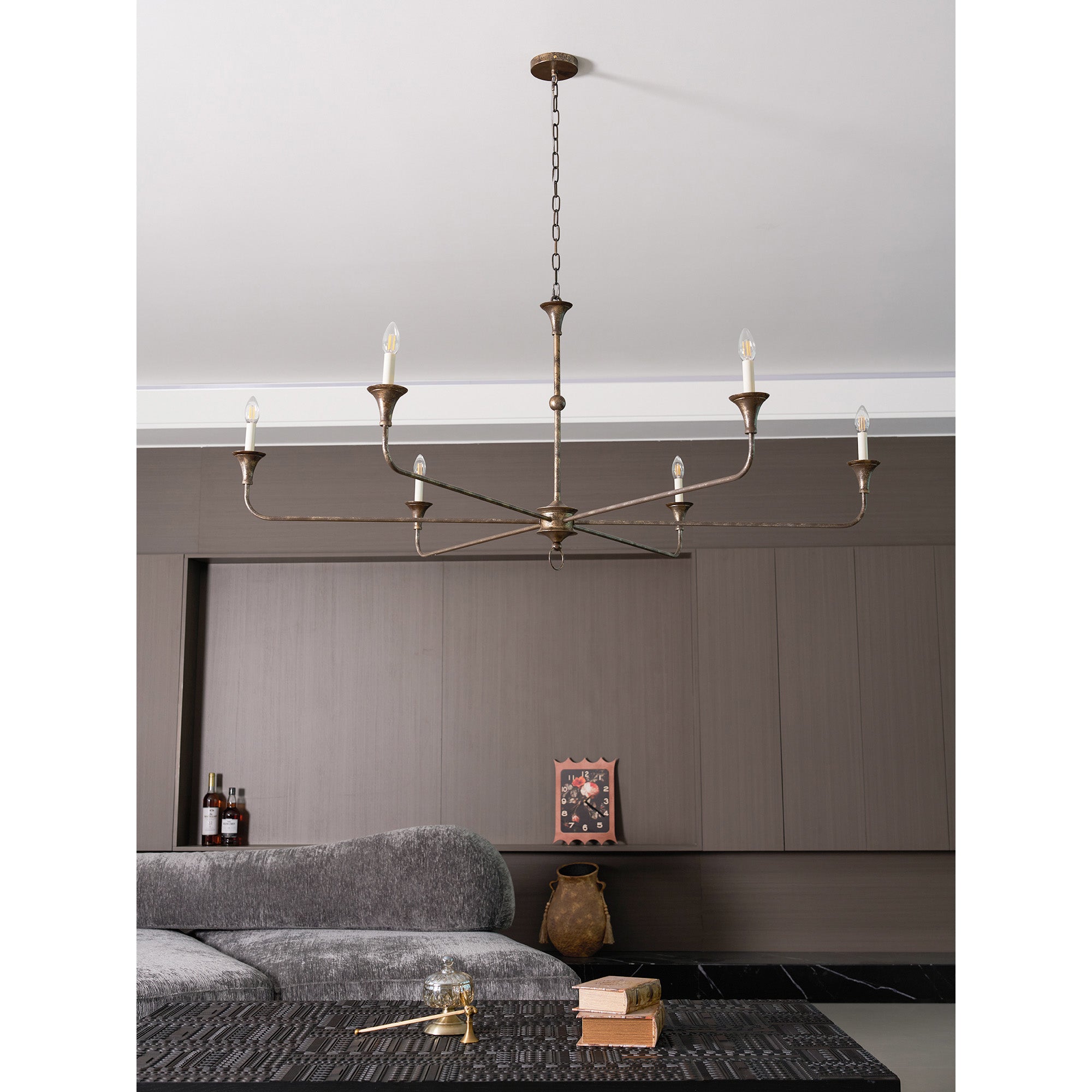 Lampe Bougie Lustre Laiton Métal Or Noir Blanc Nickel Salon Salle à Manger 5 6 Bras Suspension Vintage Lustre Bougies | Restfield