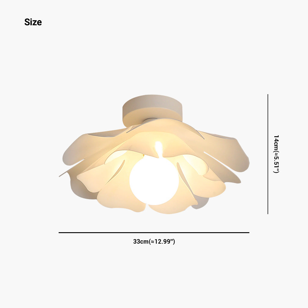 Blumenförmige Deckenleuchte, halbflächenbündig, Acryl, weiß, modernes LED-Licht, für Schlafzimmer und Wohnzimmer, skandinavisches Design | Sansoti