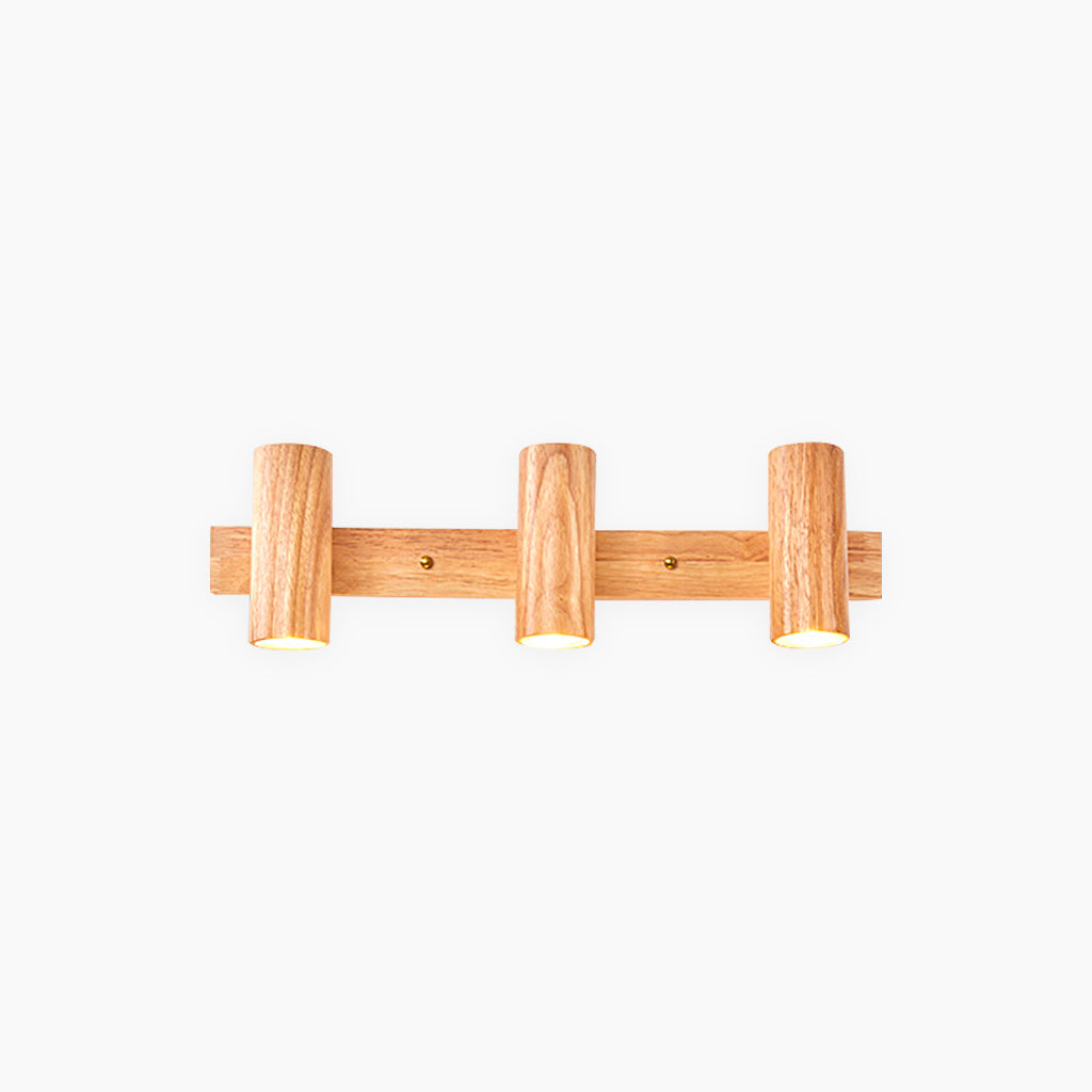 Spot LED sur rail réglable en bois, éclairage de plafond et mural, design naturel, éclairage d’accent chaleureux pour espaces de vie | Sansoti