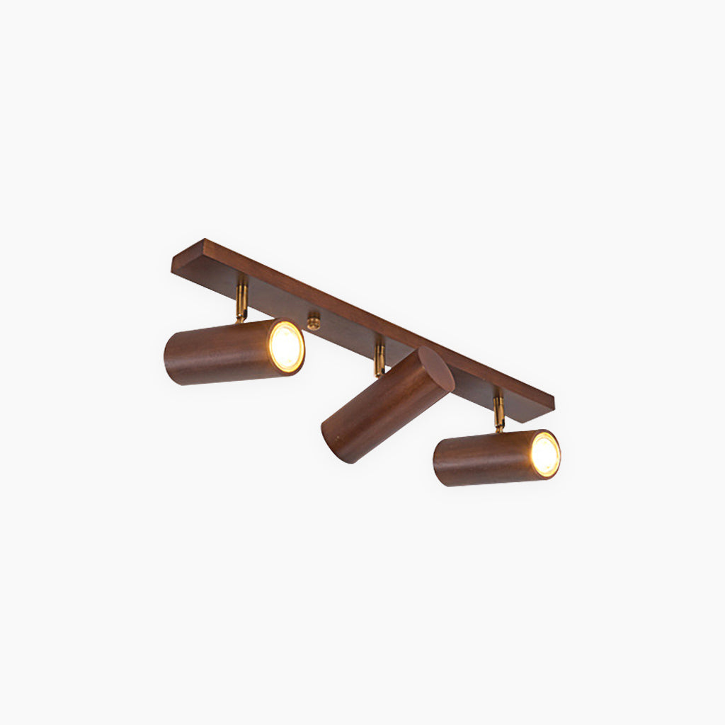Spot LED sur rail réglable en bois, éclairage de plafond et mural, design naturel, éclairage d’accent chaleureux pour espaces de vie | Sansoti