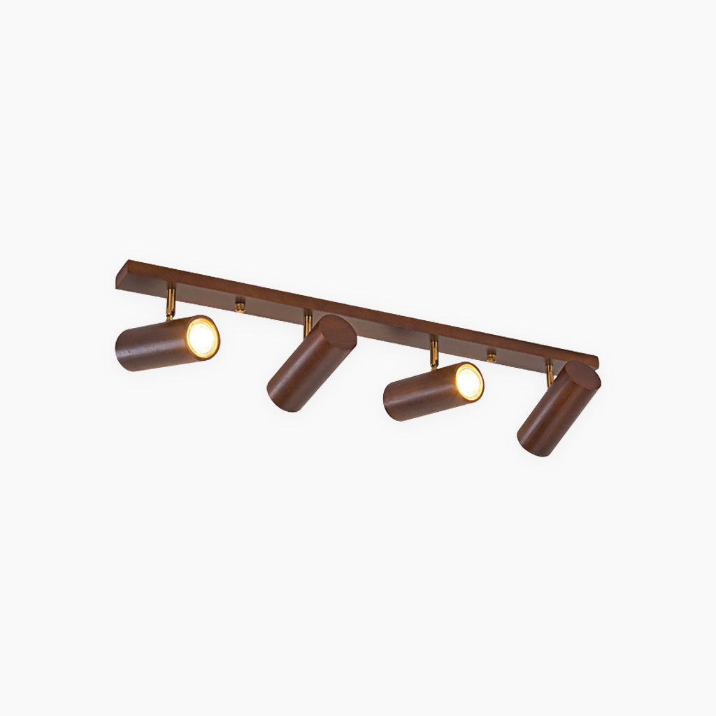 Spot LED sur rail réglable en bois, éclairage de plafond et mural, design naturel, éclairage d’accent chaleureux pour espaces de vie | Sansoti