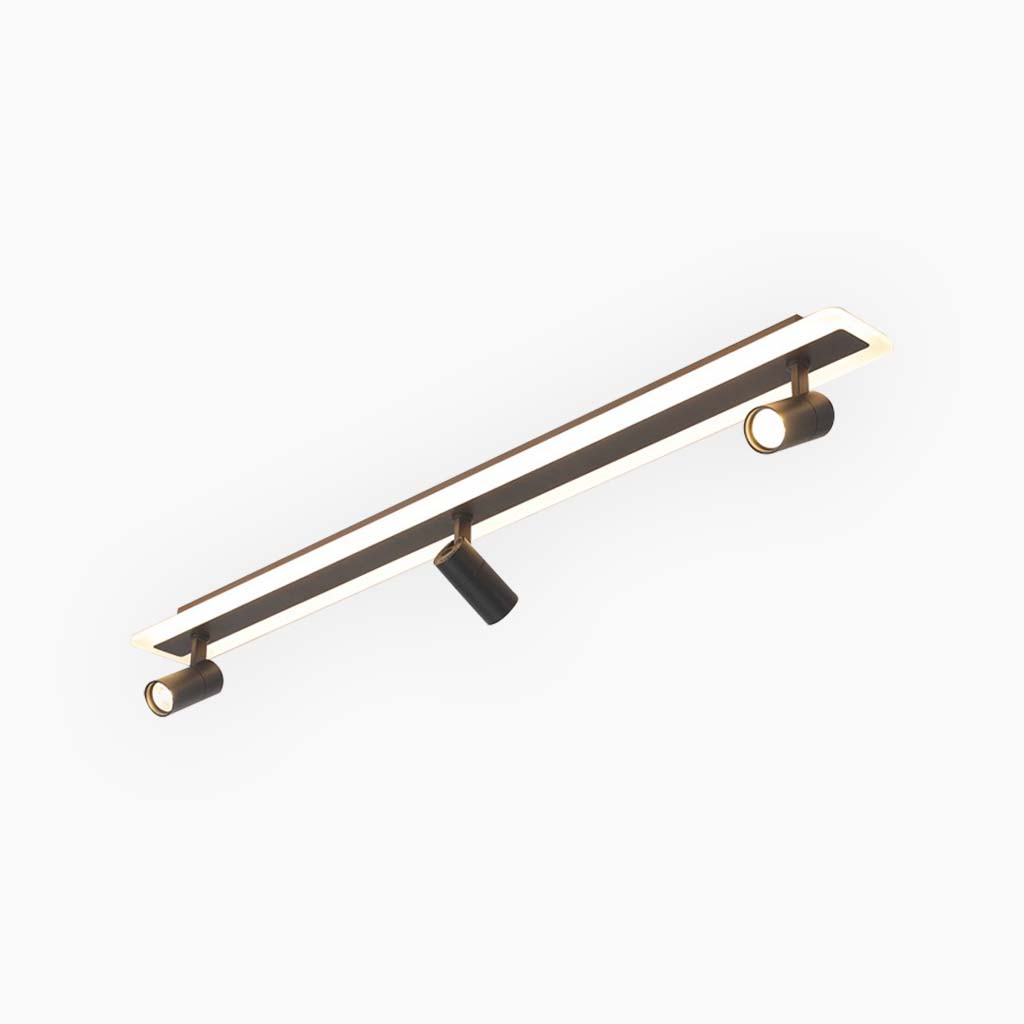 Spot de plafond sur rail linéaire, LED réglable, noir et doré, 3 modes d’éclairage, éclairage moderne sur rail pour salon | Sansoti