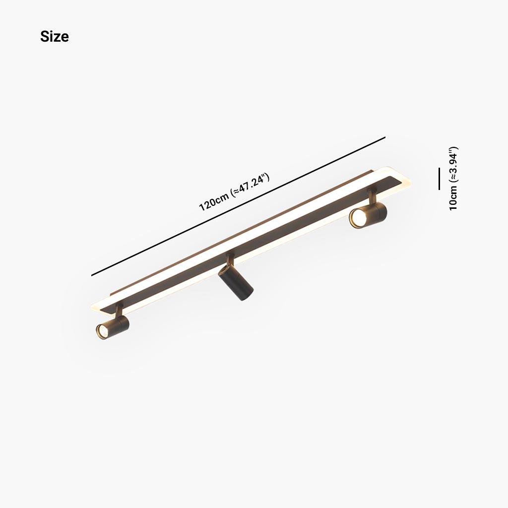 Spot de plafond sur rail linéaire, LED réglable, noir et doré, 3 modes d’éclairage, éclairage moderne sur rail pour salon | Sansoti