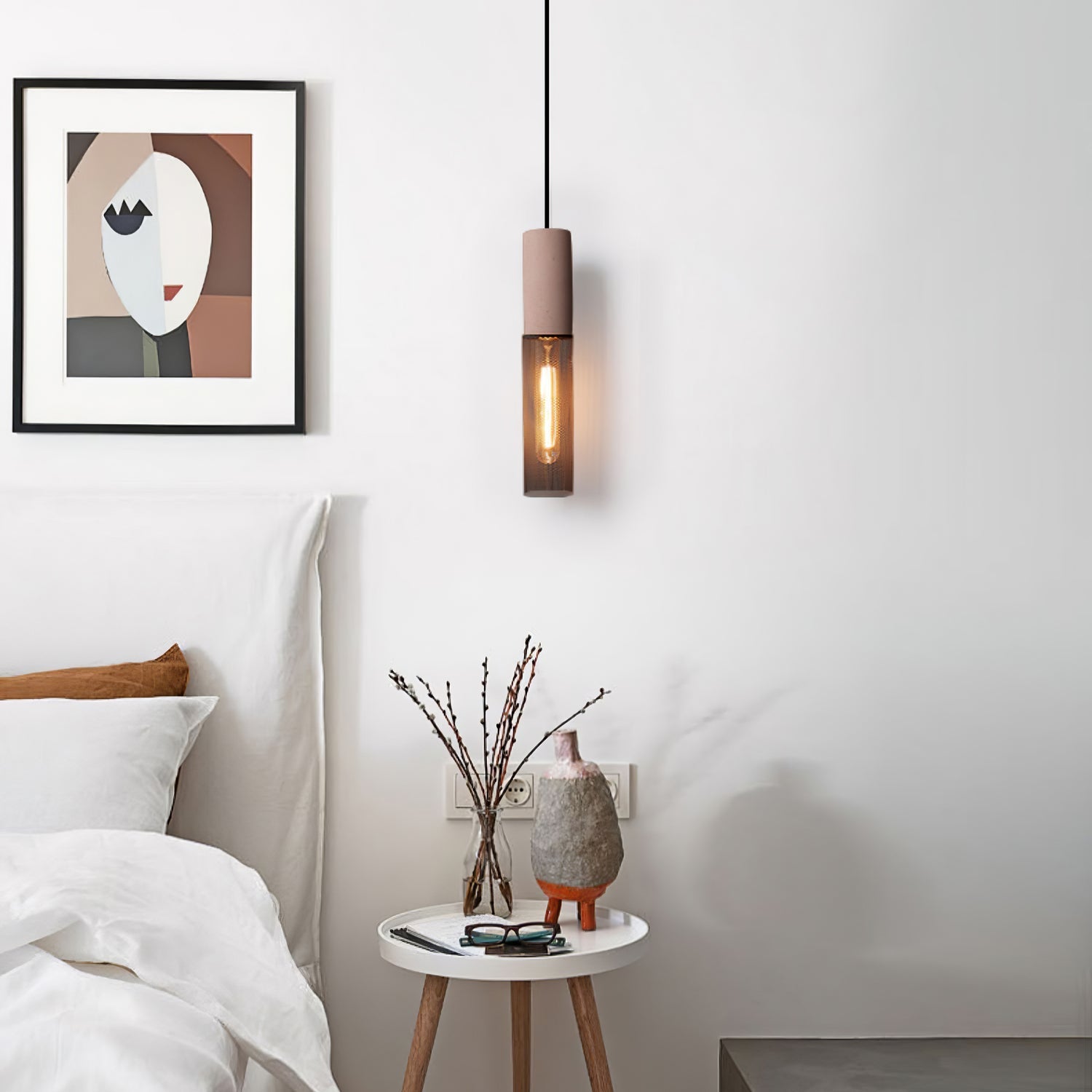 Industriële Hanglamp met Cement & Zwart Mesh — 6 Vormen | Sansoti