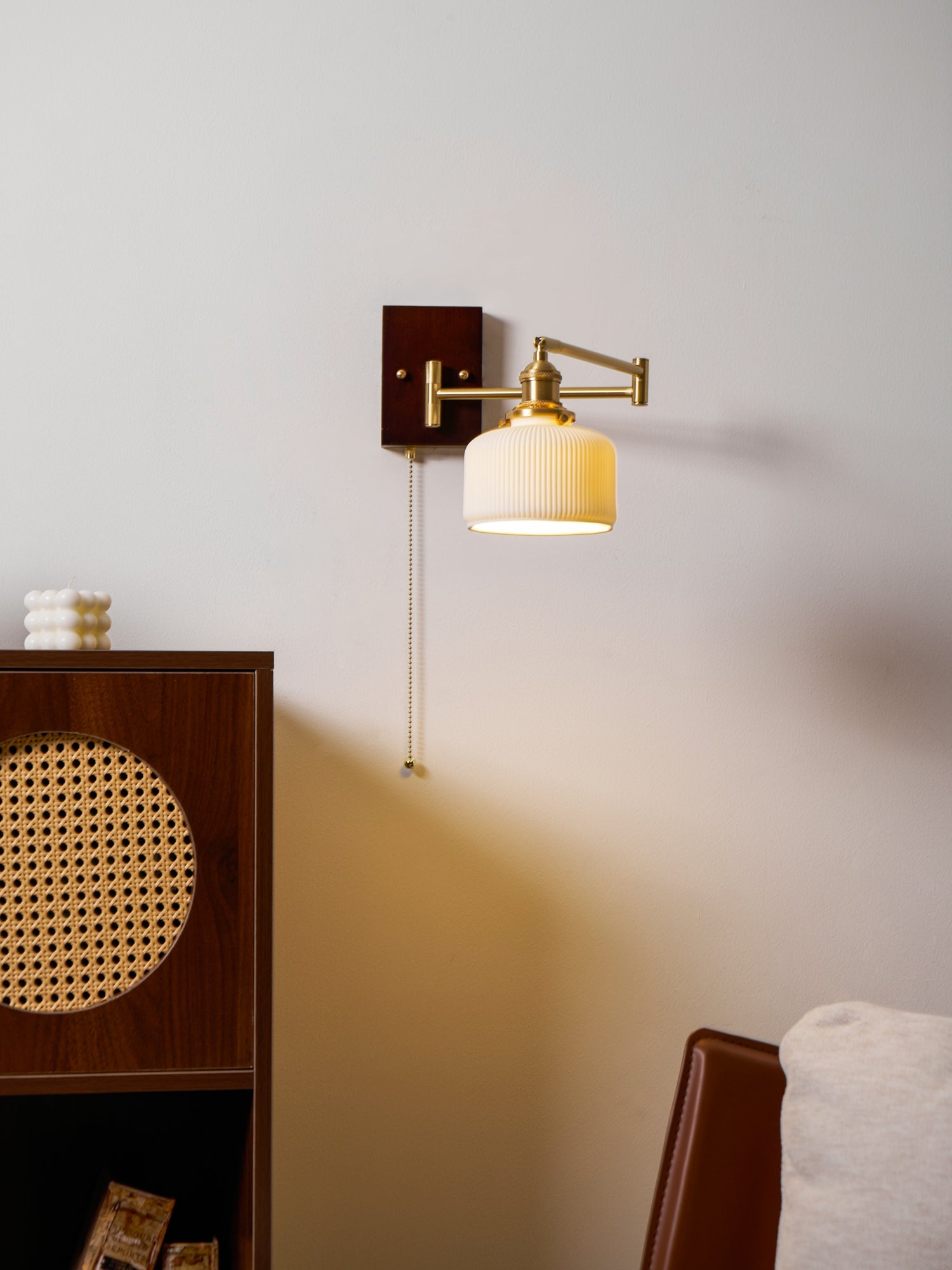 Keramische Wandlamp Geometrisch Design – 5 Modellen Messing & Walnoot | Sansoti