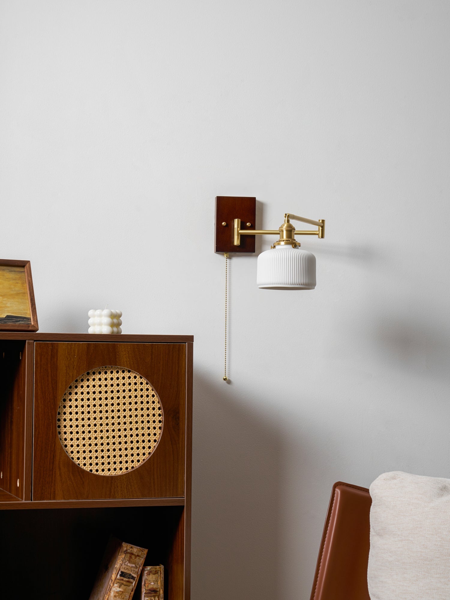 Keramische Wandlamp Geometrisch Design – 5 Modellen Messing & Walnoot | Sansoti