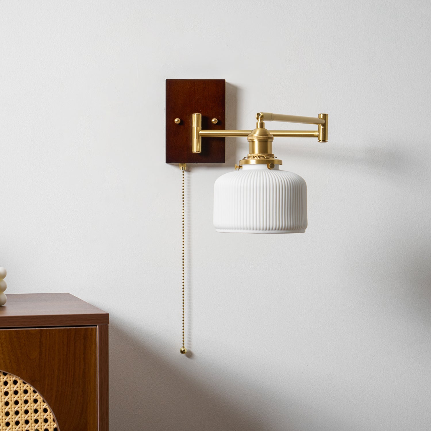 Keramische Wandlamp Geometrisch Design – 5 Modellen Messing & Walnoot | Sansoti