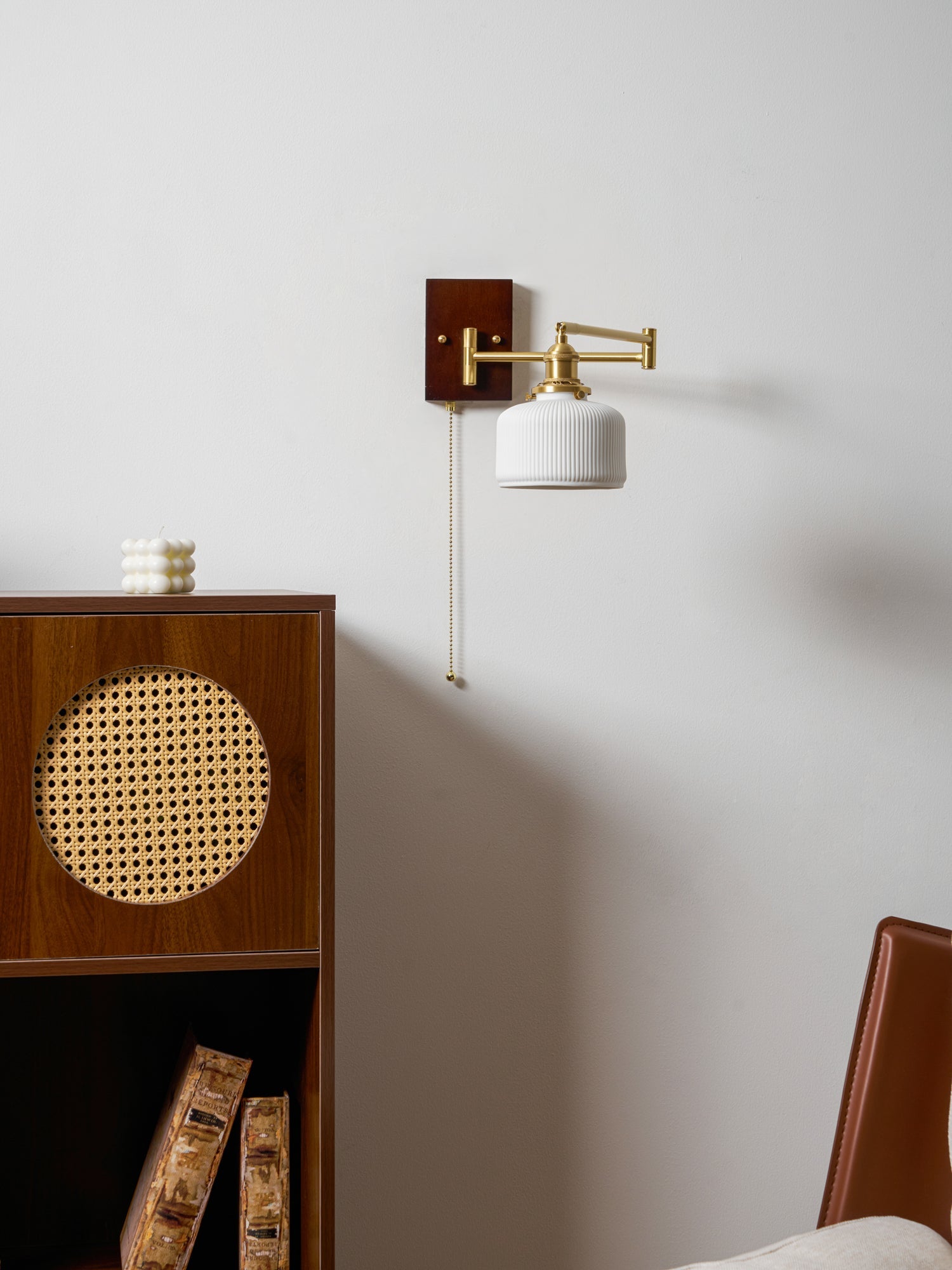 Keramische Wandlamp Geometrisch Design – 5 Modellen Messing & Walnoot | Sansoti