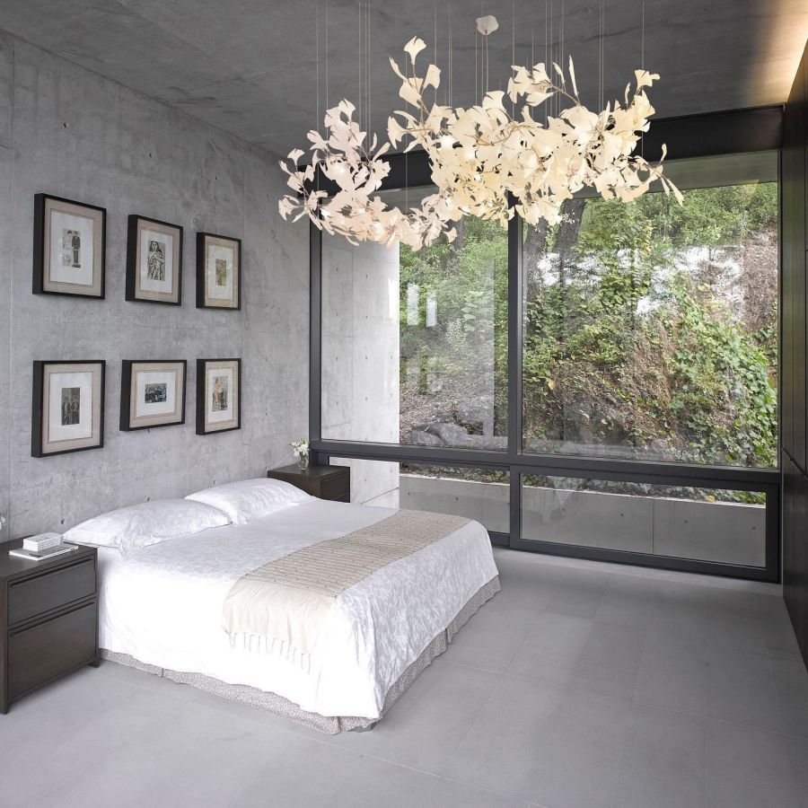 Kroonluchter Keramiek Ginkgo Bladeren Lineair Design Hanglamp Eetkamer Woonkamer Porselein Messing Verlichting | Sansoti