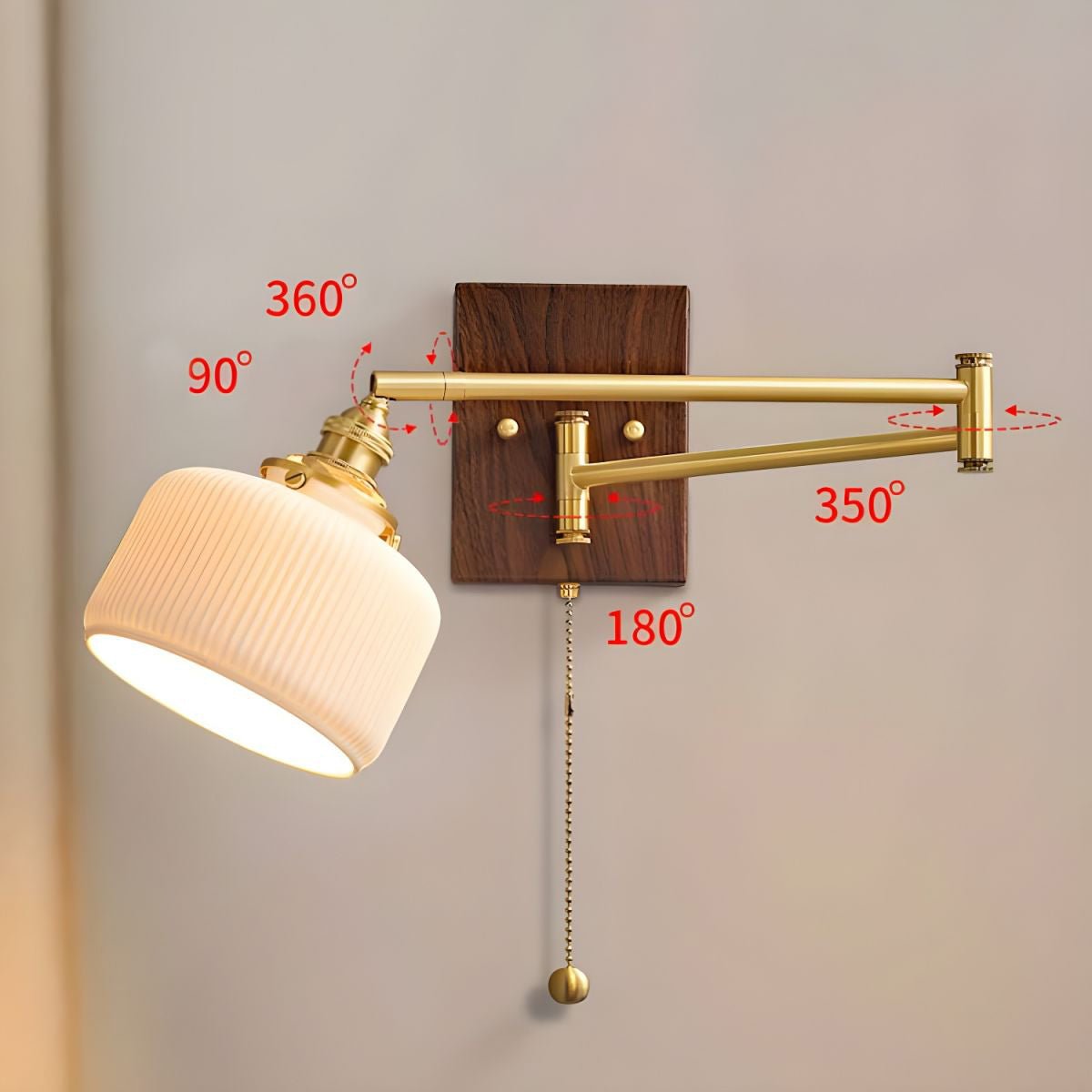 Keramische Wandlamp Geometrisch Design – 5 Modellen Messing & Walnoot | Sansoti