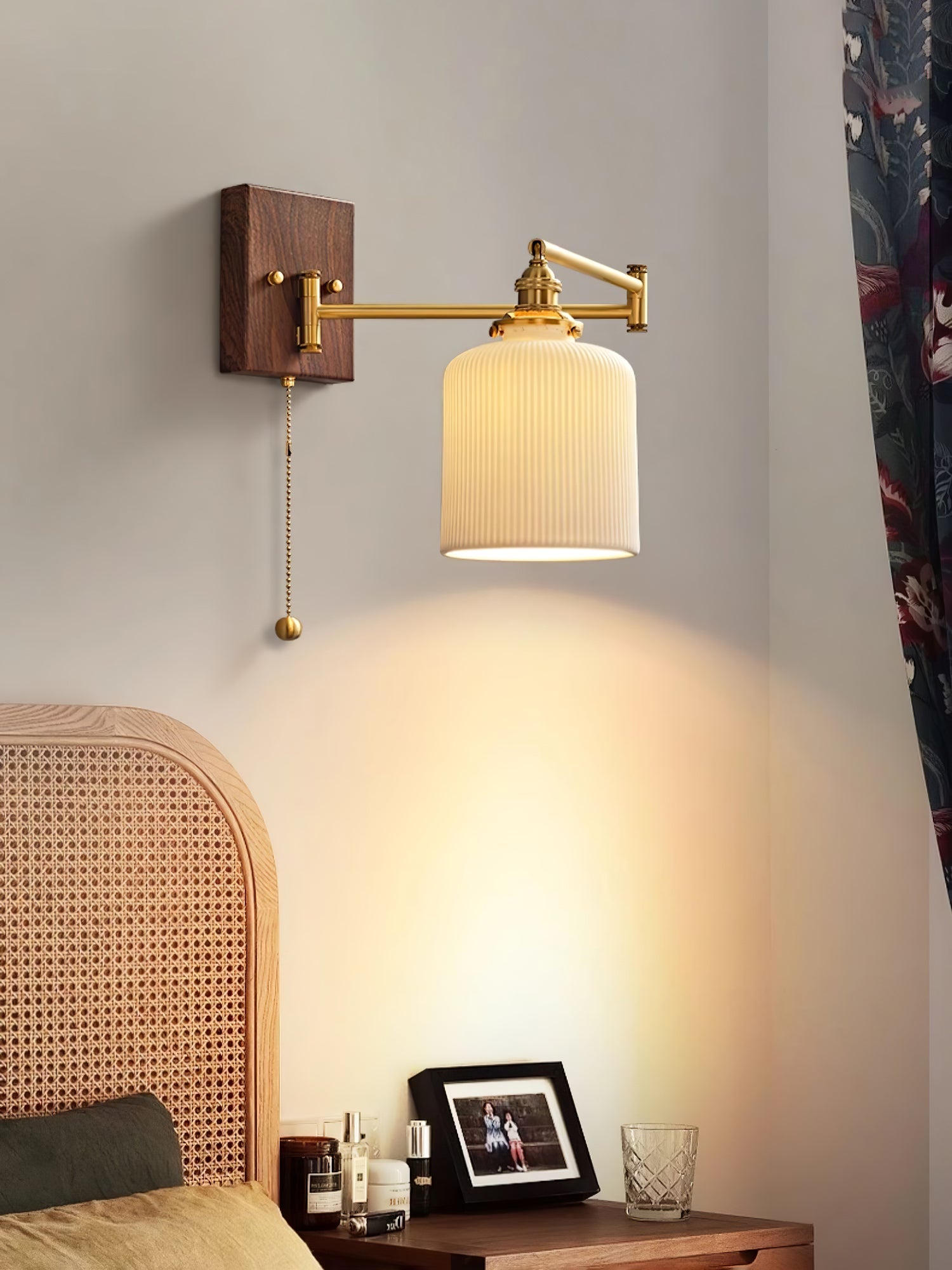 Keramische Wandlamp Geometrisch Design – 5 Modellen Messing & Walnoot | Sansoti