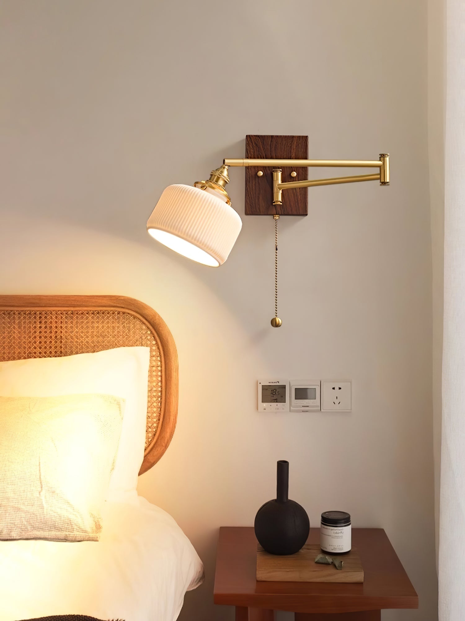 Keramische Wandlamp Geometrisch Design – 5 Modellen Messing & Walnoot | Sansoti