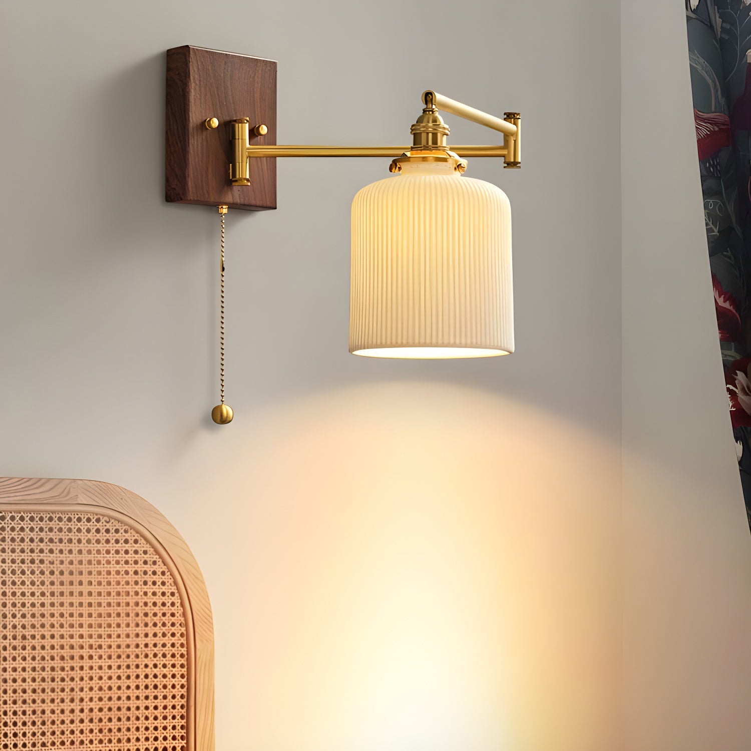 Keramische Wandlamp Geometrisch Design – 5 Modellen Messing & Walnoot | Sansoti