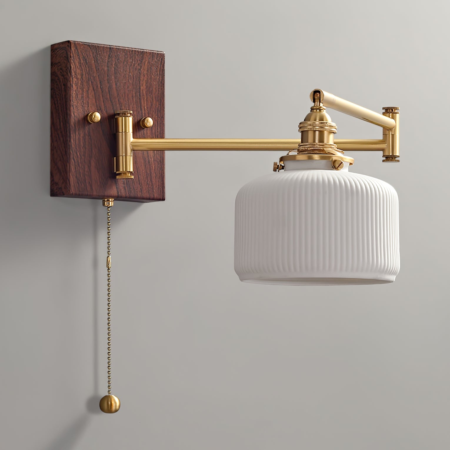 Keramische Wandlamp Geometrisch Design – 5 Modellen Messing & Walnoot | Sansoti