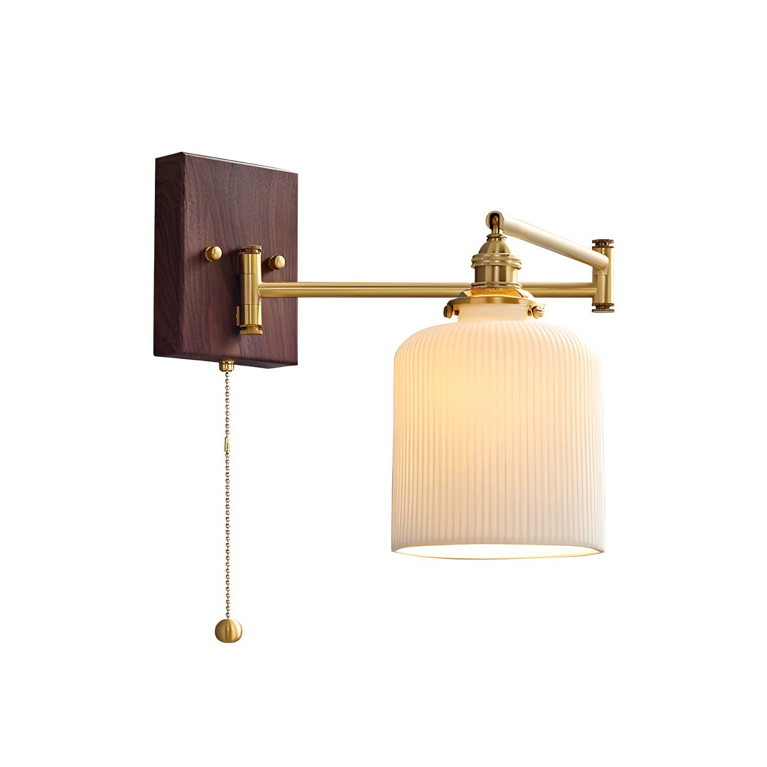 Keramische Wandlamp Geometrisch Design – 5 Modellen Messing & Walnoot | Sansoti