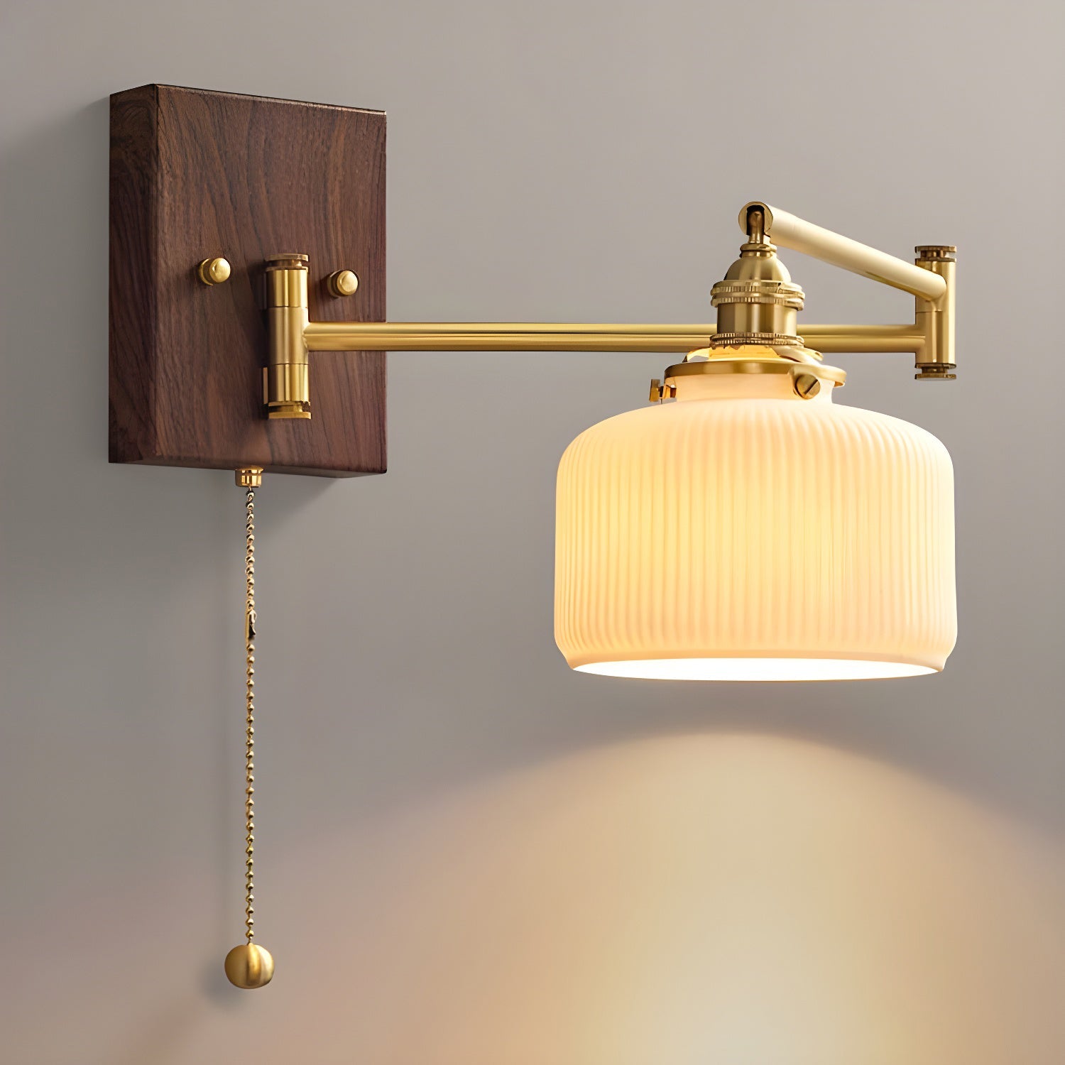 Keramische Wandlamp Geometrisch Design – 5 Modellen Messing & Walnoot | Sansoti