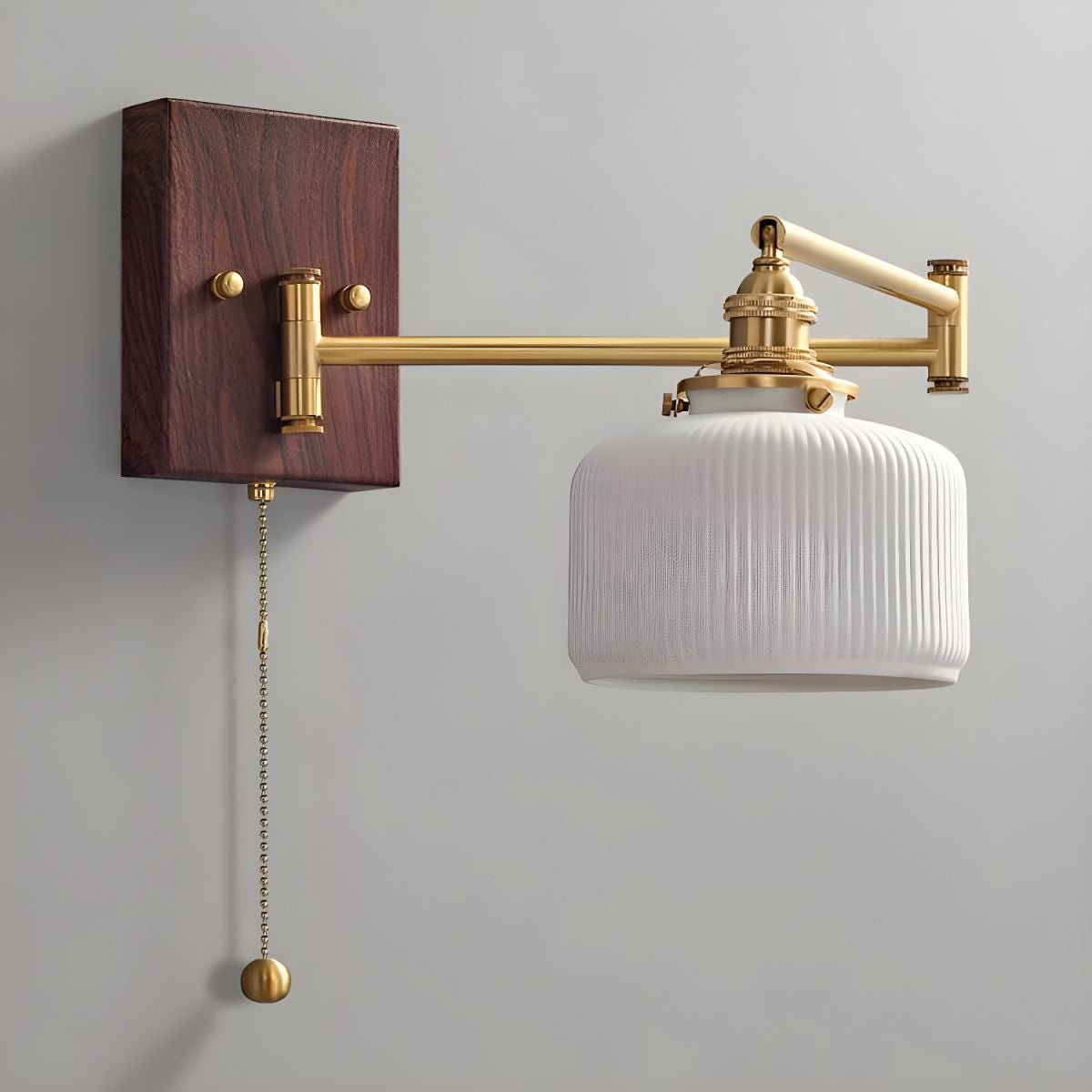 Keramische Wandlamp Geometrisch Design – 5 Modellen Messing & Walnoot | Sansoti