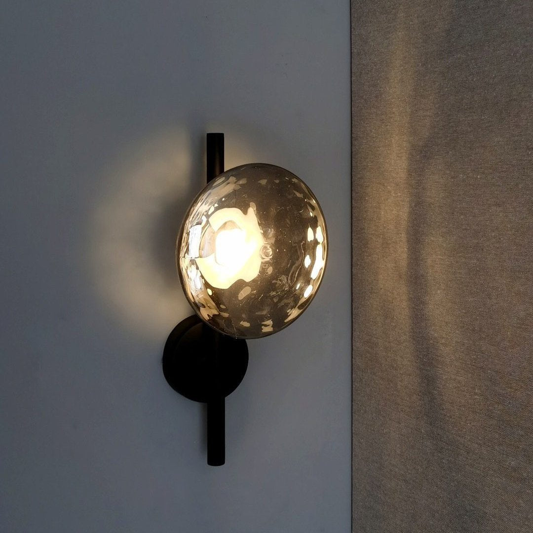 Wandlamp Glas Rond Scandinavisch LED 5W Zwart Goud 20cm Design | Sansoti