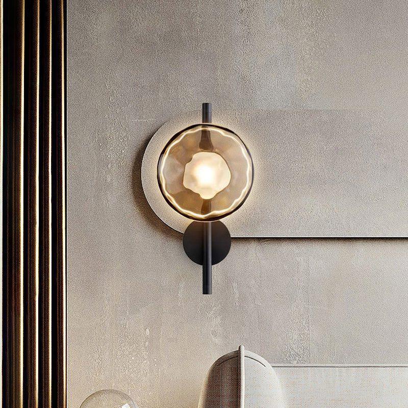 Wandlamp Glas Rond Scandinavisch LED 5W Zwart Goud 20cm Design | Sansoti