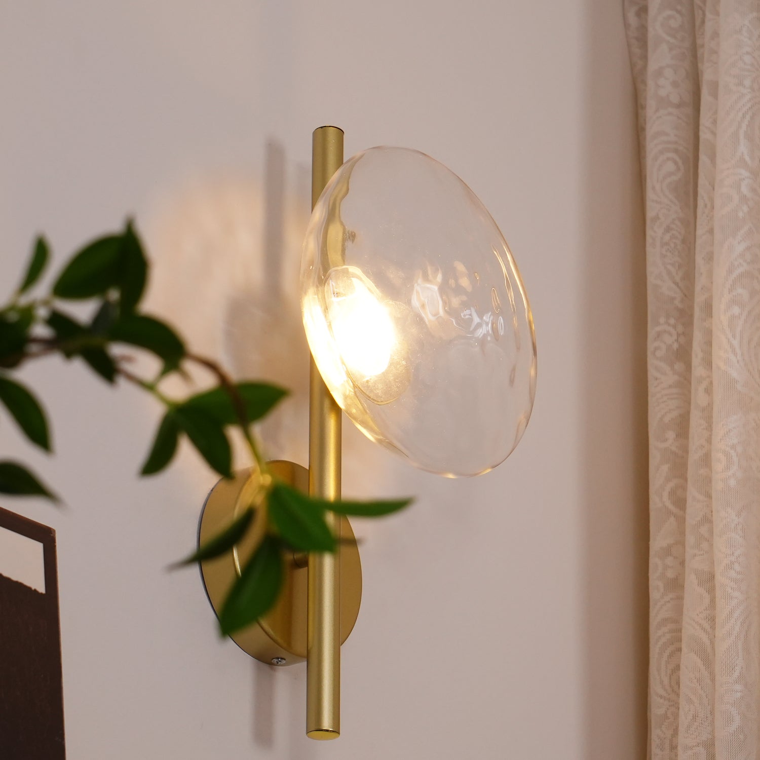 Wandlamp Glas Rond Scandinavisch LED 5W Zwart Goud 20cm Design | Sansoti