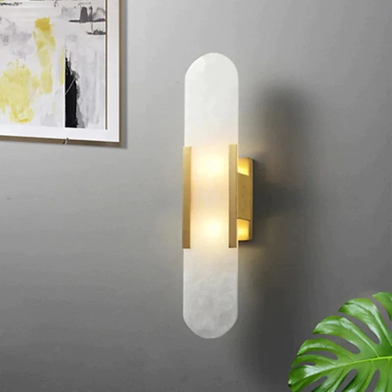 LED Wandlamp Metaal Dolomiet Kristal Slaapkamer Eetkamer Modern Leeslamp Zwart Goud Elegant Design Sfeerverlichting | Sansoti