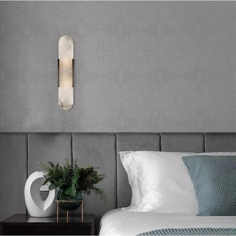 LED Wandlamp Metaal Dolomiet Kristal Slaapkamer Eetkamer Modern Leeslamp Zwart Goud Elegant Design Sfeerverlichting | Sansoti