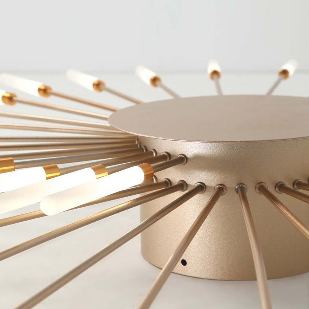 LED Chandelier Ceiling Light Unique Starburst Sputnik, Black/Gold