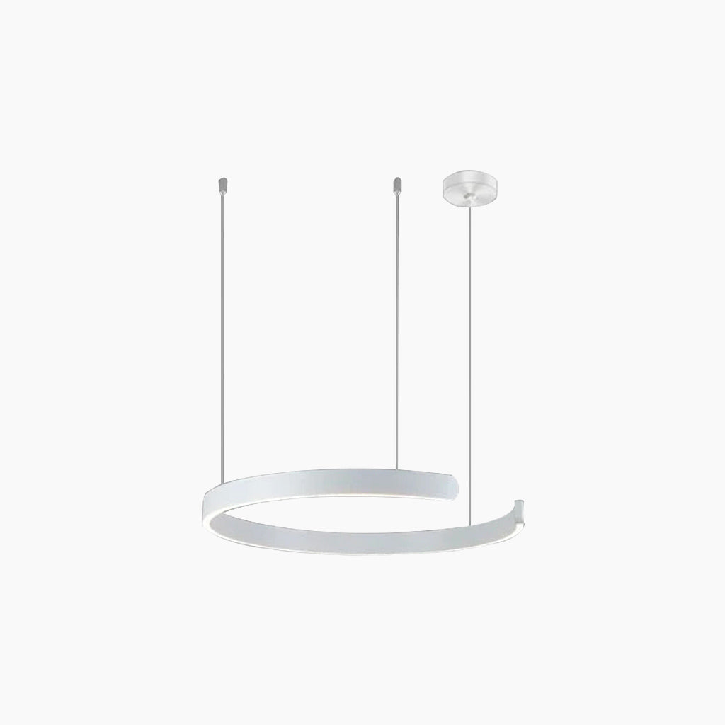 Lustre LED à anneaux à intensité variable avec télécommande, noir, doré et blanc, design moderne pour salon et salle à manger | Sansoti