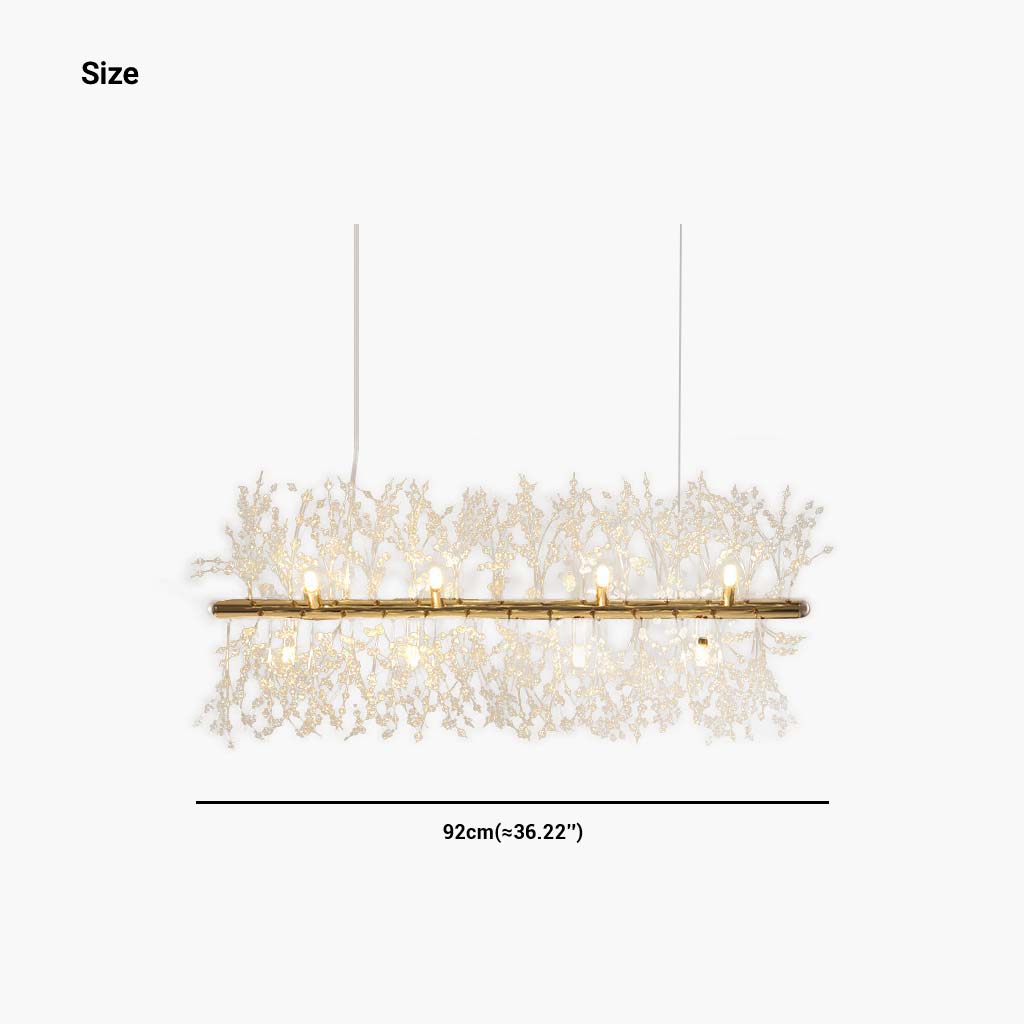 Lustre en cristal et métal, design pissenlit, 8-16 points lumineux, doré et argenté, pour salon, salle à manger et entrée | Sansoti