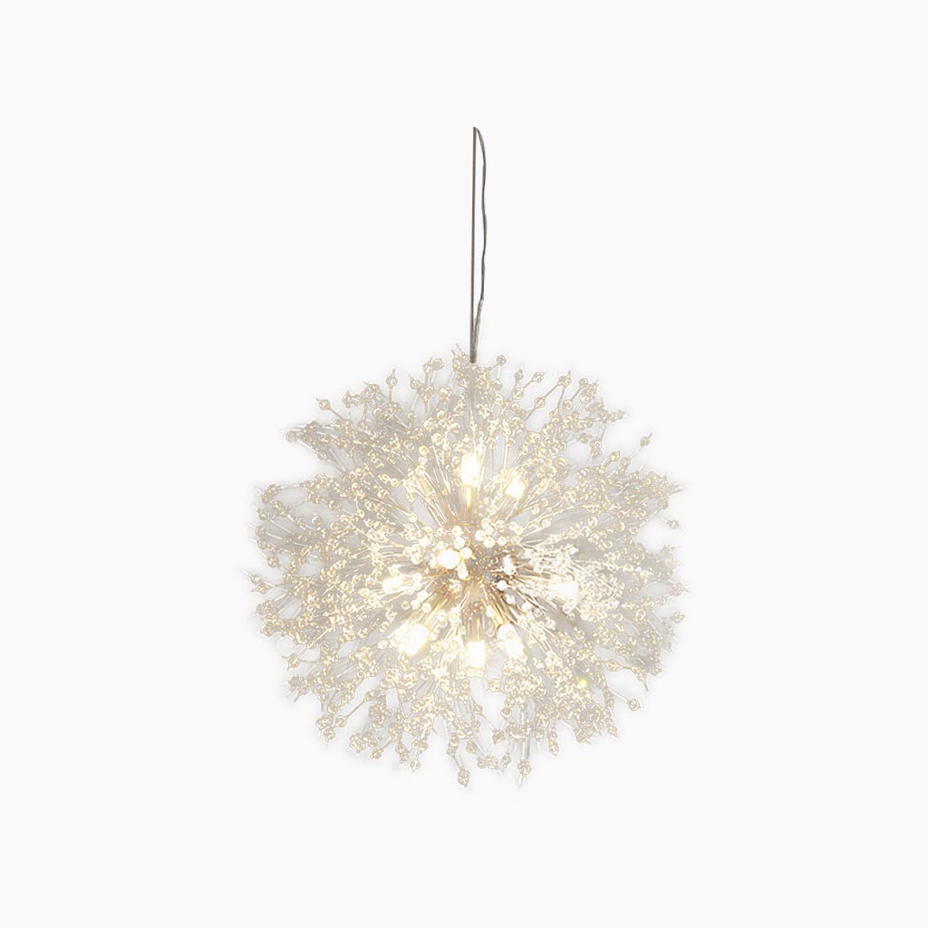 Lustre en cristal et métal, design pissenlit, 8-16 points lumineux, doré et argenté, pour salon, salle à manger et entrée | Sansoti