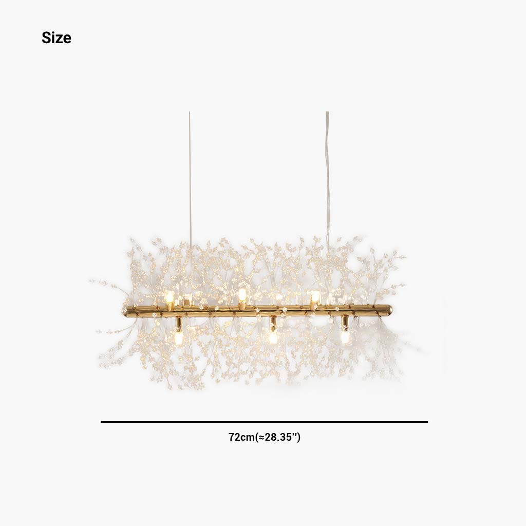 Lustre en cristal et métal, design pissenlit, 8-16 points lumineux, doré et argenté, pour salon, salle à manger et entrée | Sansoti