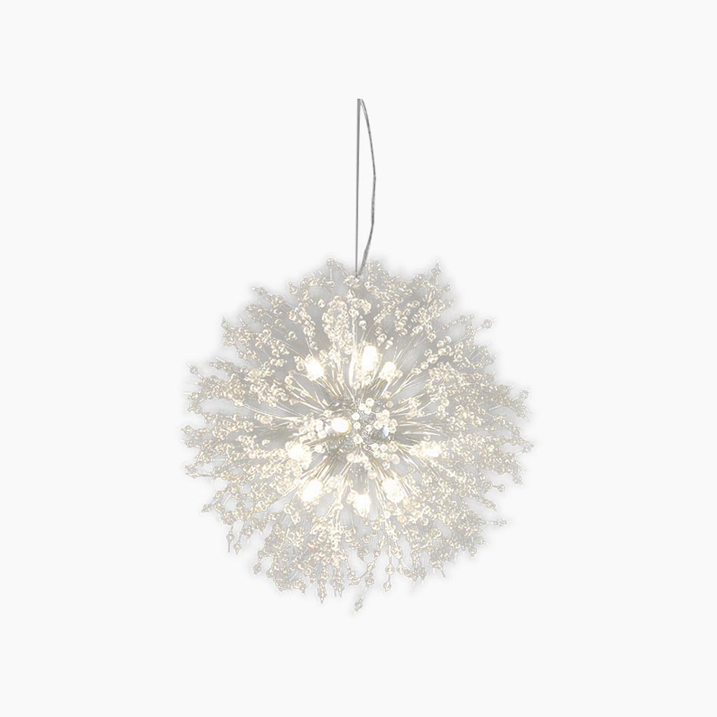 Lustre en cristal et métal, design pissenlit, 8-16 points lumineux, doré et argenté, pour salon, salle à manger et entrée | Sansoti