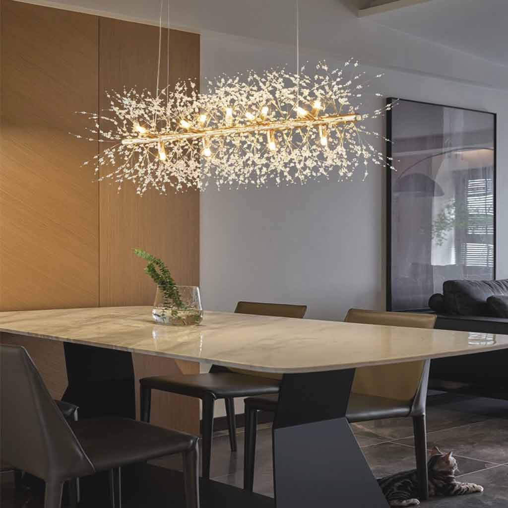 Kristallen Kroonluchter Metaal Glas Paardenbloem Design 8-16 Lichtpunten Goud Zilver Woonkamer Eetkamer Hal | Sansoti