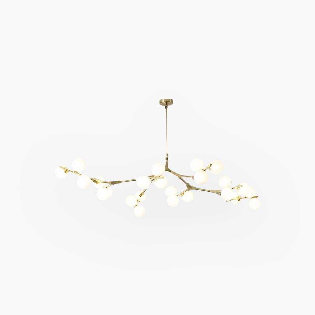 Chandelier Glass Globes Branched Arms Metal 12-24 Lights Modern Design Living Room Dining Room Hallway | Sansoti