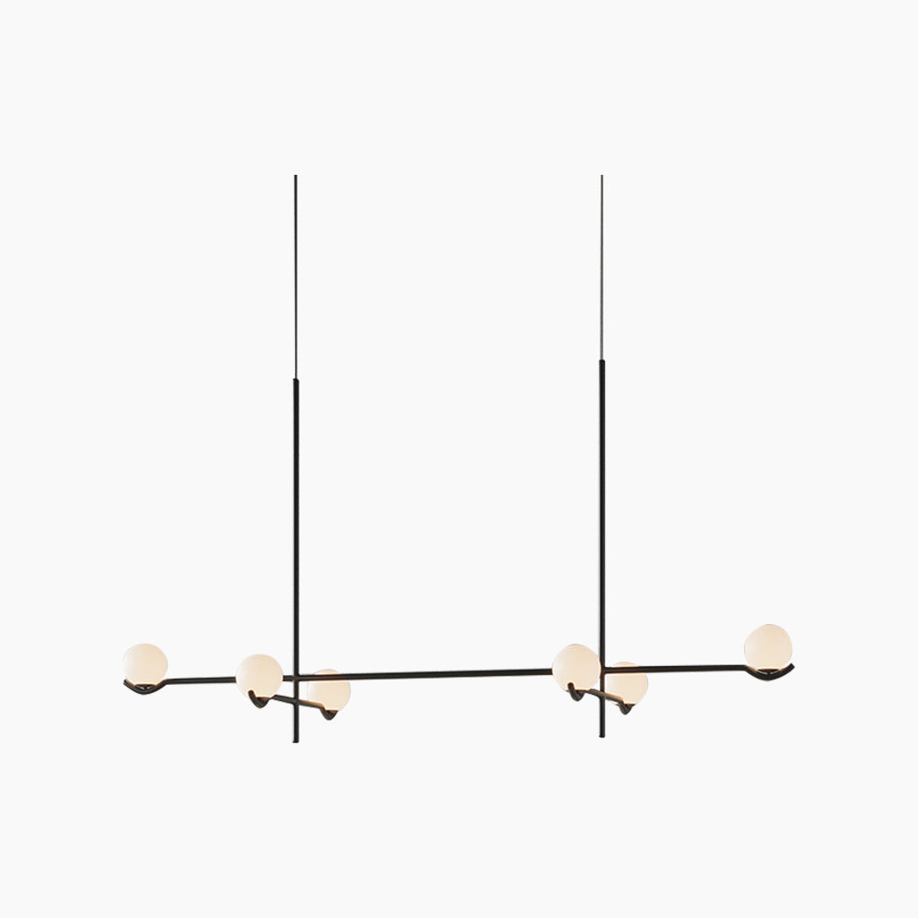 Hängeleuchte mit Glaskugeln Mehrflammige Pendelleuchte Schwarz Gold Modernes Design für Esszimmer und Wohnzimmer | Sansoti
