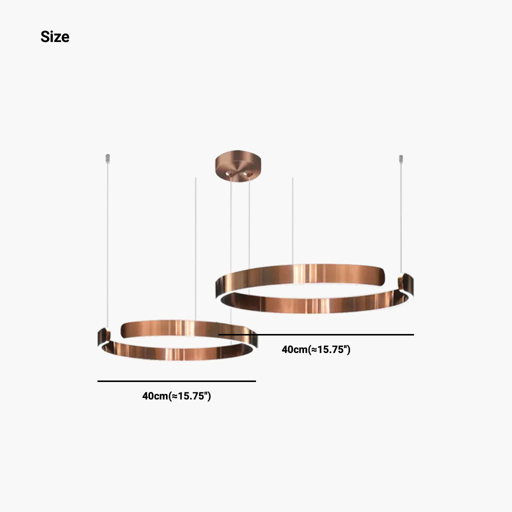 Lustre LED à anneaux à intensité variable avec télécommande, noir, doré et blanc, design moderne pour salon et salle à manger | Sansoti