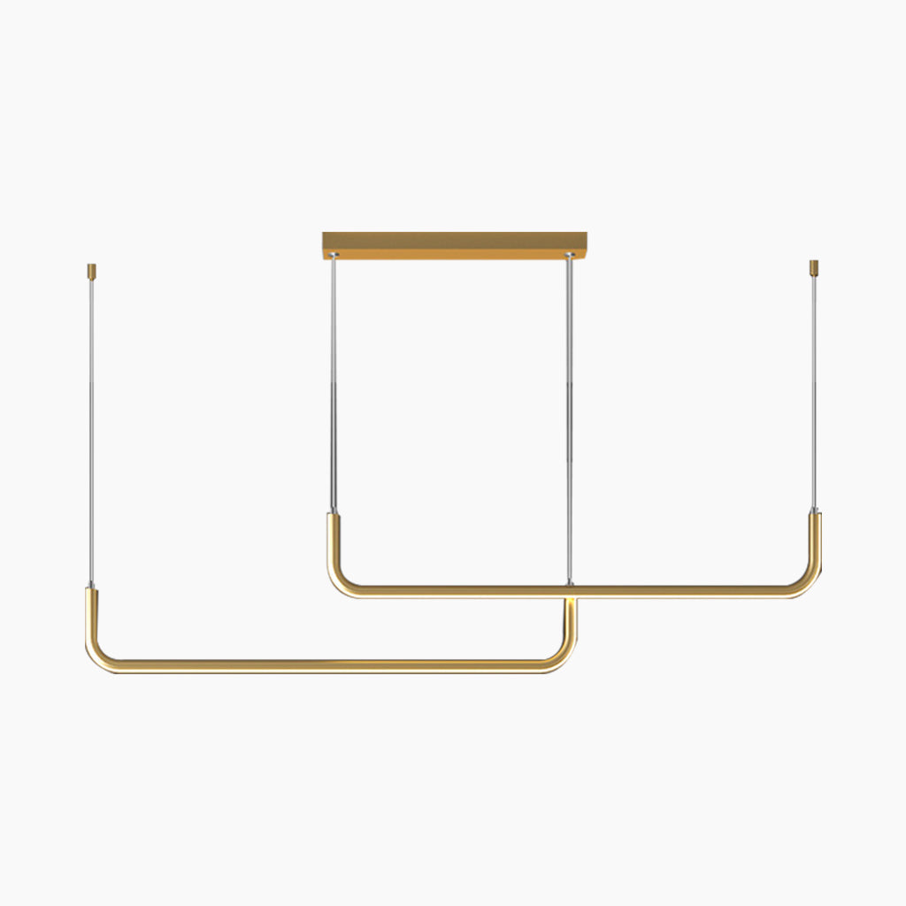 Lineare LED-Pendelleuchte Metall Gold Schwarz Dimmbar Verstellbar 3 Lichtfarben Modern Esszimmer-Deckenleuchte | Sansoti