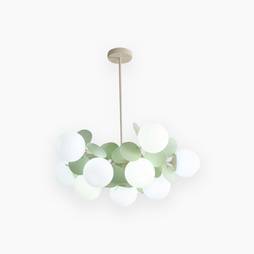 Moderner Kronleuchter mit opalweißen Glaszweigen LED Dimmbar Wohnzimmer Esszimmer Stimmungsbeleuchtung Künstlerisches Design | Sansoti
