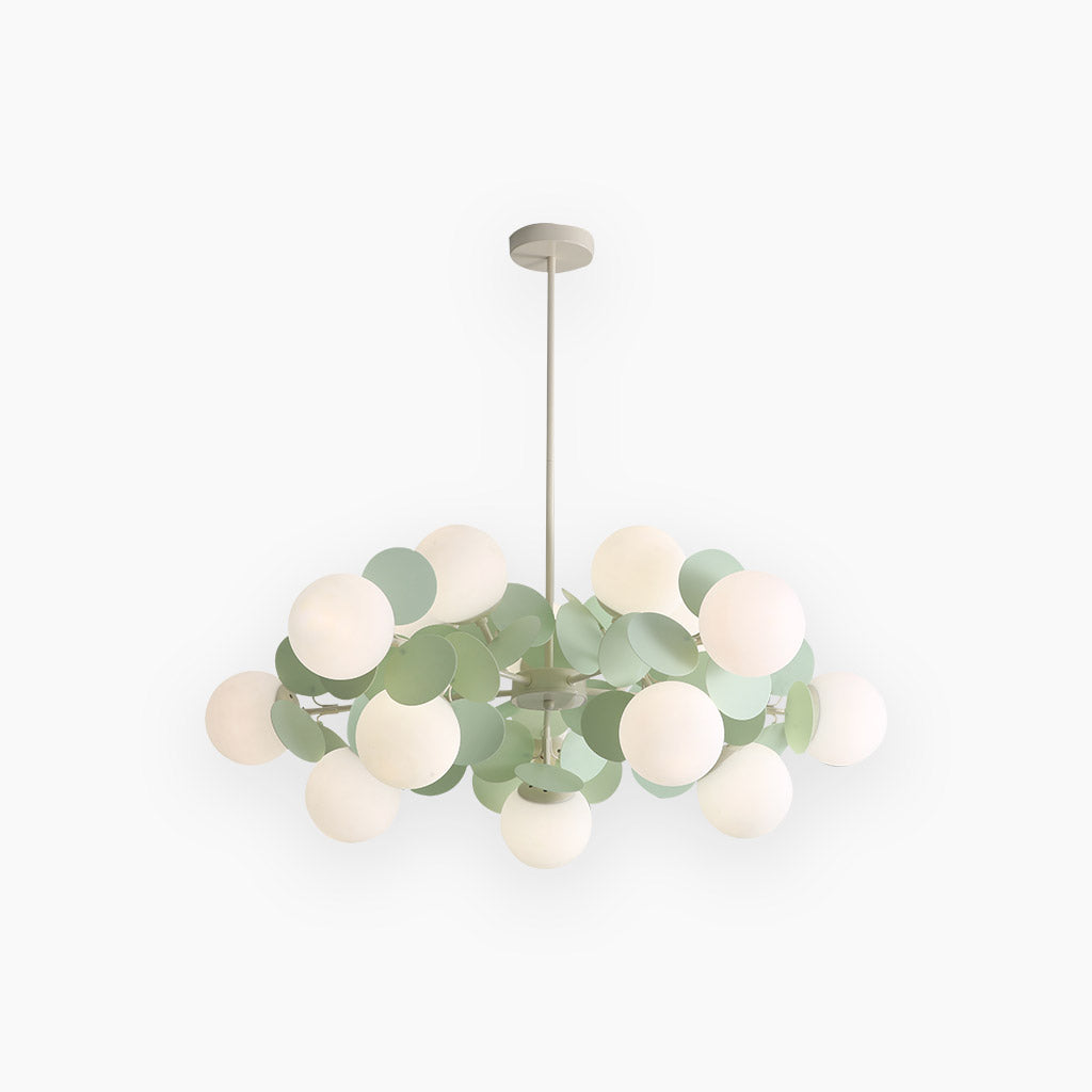 Moderner Kronleuchter mit opalweißen Glaszweigen LED Dimmbar Wohnzimmer Esszimmer Stimmungsbeleuchtung Künstlerisches Design | Sansoti