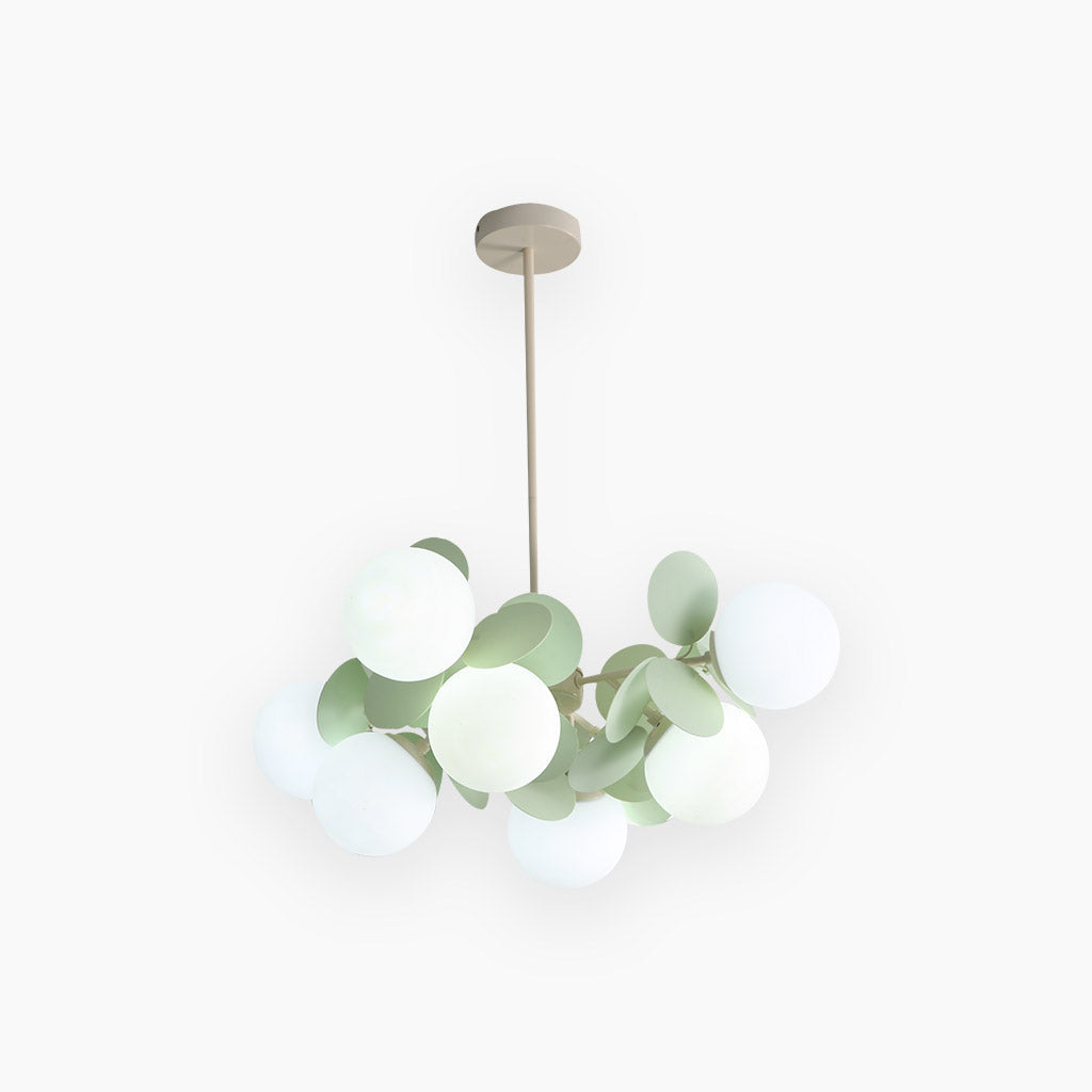 Moderner Kronleuchter mit opalweißen Glaszweigen LED Dimmbar Wohnzimmer Esszimmer Stimmungsbeleuchtung Künstlerisches Design | Sansoti