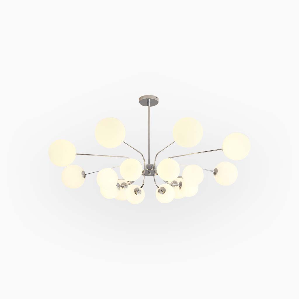 Glaskugel-Kronleuchter im nordisch-modernen Stil, verstellbare Eisen-Hängelampe, Wohnzimmer, Schlafzimmer, Esszimmer | Sansoti