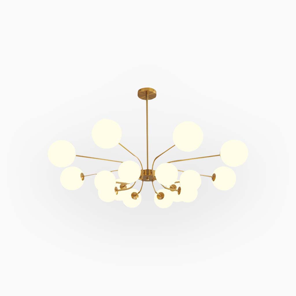 Glaskugel-Kronleuchter im nordisch-modernen Stil, verstellbare Eisen-Hängelampe, Wohnzimmer, Schlafzimmer, Esszimmer | Sansoti