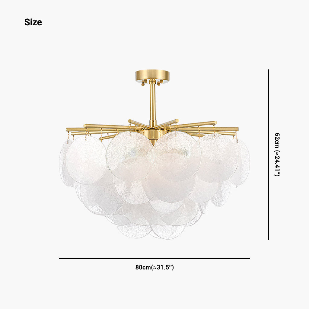 Glas-Pendelleuchte Weiß Gold Runde Scheiben Wohnzimmer Esszimmer Schlafzimmer LED-Beleuchtung Modernes Design | Sansoti