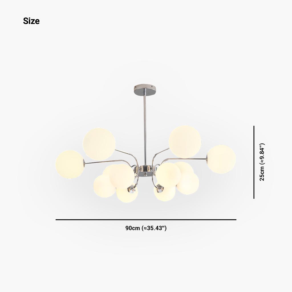 Glaskugel-Kronleuchter im nordisch-modernen Stil, verstellbare Eisen-Hängelampe, Wohnzimmer, Schlafzimmer, Esszimmer | Sansoti