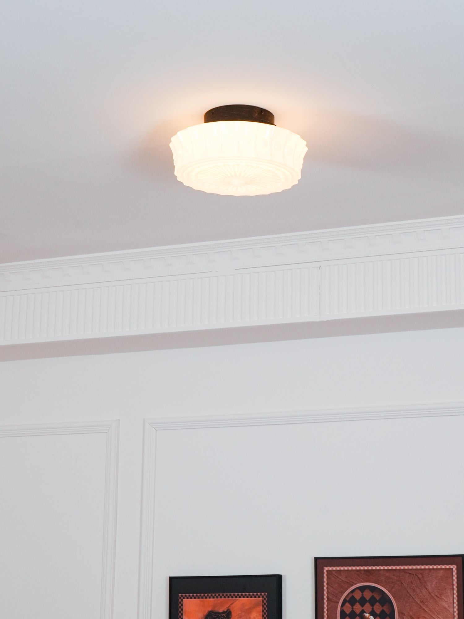 Plafondlamp Metalen Frame Glazen Kap Ø36-45cm Klassiek Industrieel Design voor Woonkamer Eetkamer Hal E26 E27 3-4 Lichtpunten Wandmontage Hardwired Plafondverlichting Modern Chique | Sansoti