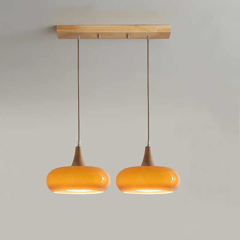 Glazen Hanglamp met Houten Frame – Elegant & Sfeervol – Perfect voor Eetkamer Woonkamer Slaapkamer Kantoor | Sansoti