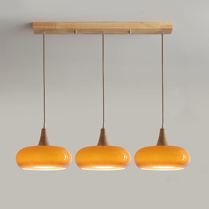 Glazen Hanglamp met Houten Frame – Elegant & Sfeervol – Perfect voor Eetkamer Woonkamer Slaapkamer Kantoor | Sansoti