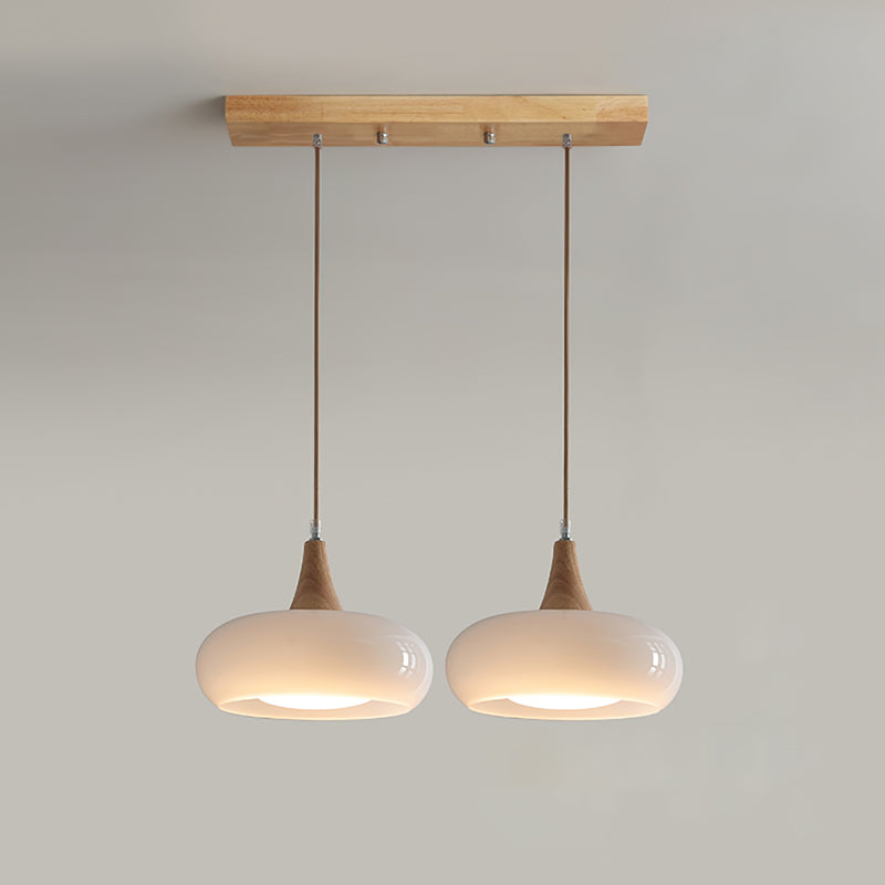 Glazen Hanglamp met Houten Frame – Elegant & Sfeervol – Perfect voor Eetkamer Woonkamer Slaapkamer Kantoor | Sansoti